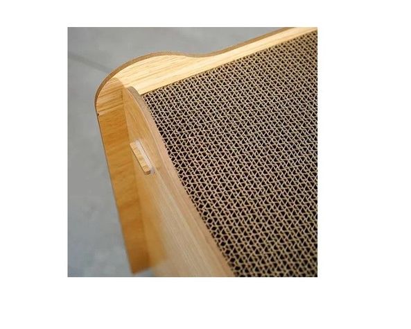 Cama Casa De Madera Para Gatos Con Rascador Interno-2