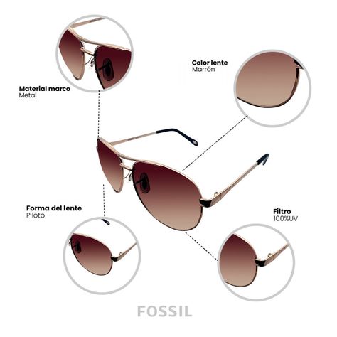 Lentes de Sol Fossil X82587 Outlook Mujer-3