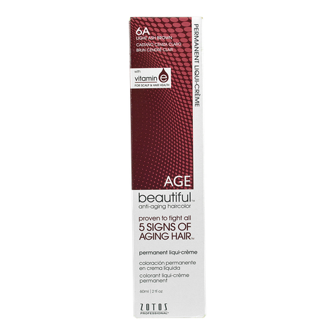 Tinte Permanente Anti-Edad En Crema Liquida De 60 ml Castaño Claro Ceniza 6A Age-0