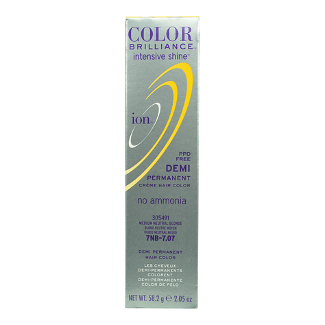 Tinte Demi Permanente Ion De 60 gr 7NB-7.07 Rubio Medio Neutral-0