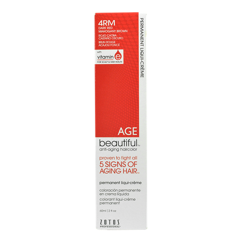 Tinte Permanente Anti-Edad En Crema Liquida De 60 ml Castaño Rojizo 4RM Age-0