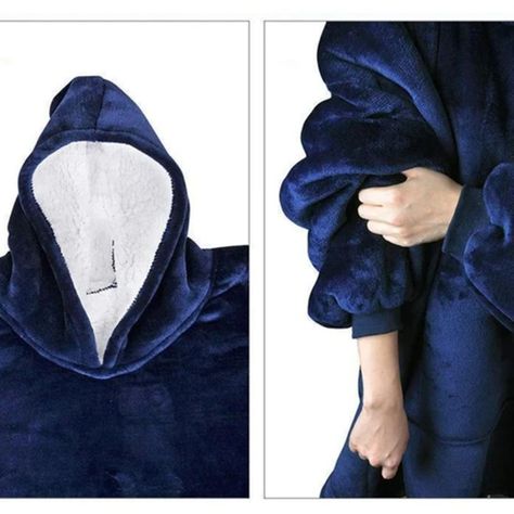 Poleron Frazada Gigante Poleron Sherpa Polar Capucha Bata Unisex invierno-3