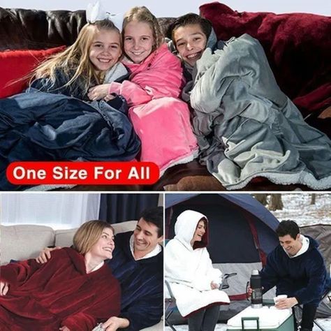 Poleron Frazada Gigante Poleron Sherpa Polar Capucha Bata Unisex invierno-2