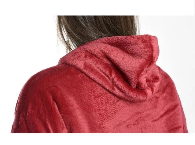Poleron Frazada Gigante Poleron Sherpa Polar Capucha Bata Unisex invierno-4