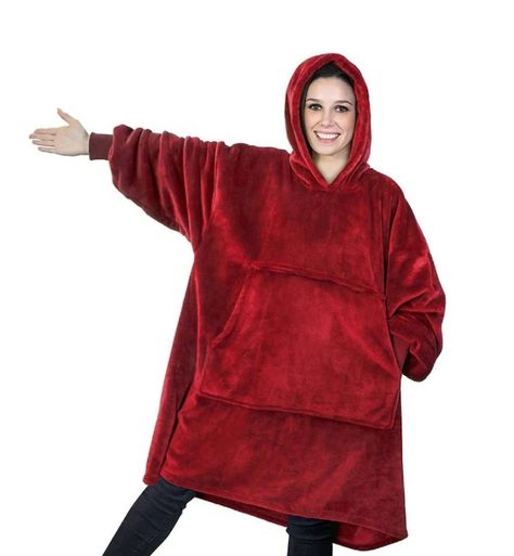 Poleron Frazada Gigante Poleron Sherpa Polar Capucha Bata Unisex invierno-0