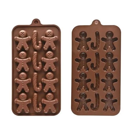Pack X2 Molde Silicona Chocolate Navidad-0