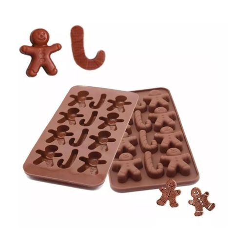Pack X2 Molde Silicona Chocolate Navidad-2