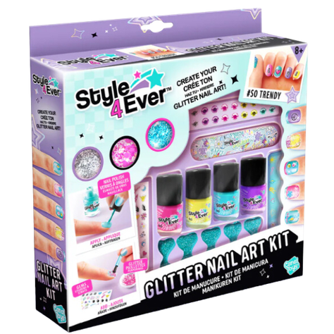 Style4Ever Set de Uñas Kit Glitter Nail Art -0