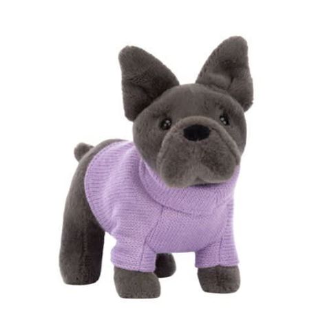 Jellycat Peluche Perro Bulldog Francés Sweater Morado-0