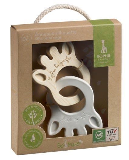 Sophie La Giraffe Só Pure Rubber&Wood Rings-0