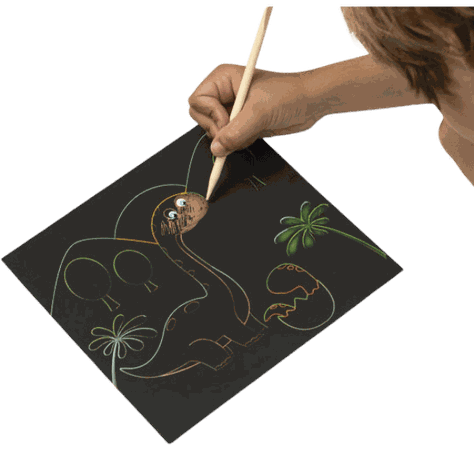 Scratch Art Dinosaurs-1