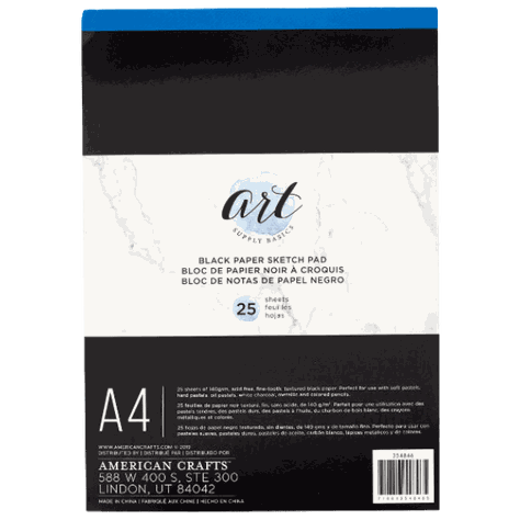 Art Block De Papel Negro A4 25 Hojas Lettering-0