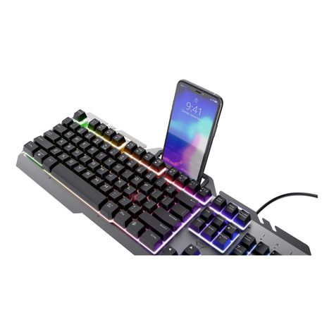 Teclado Metálico Gamer LED Arco Iris Gxt 853 Esca - PS-1