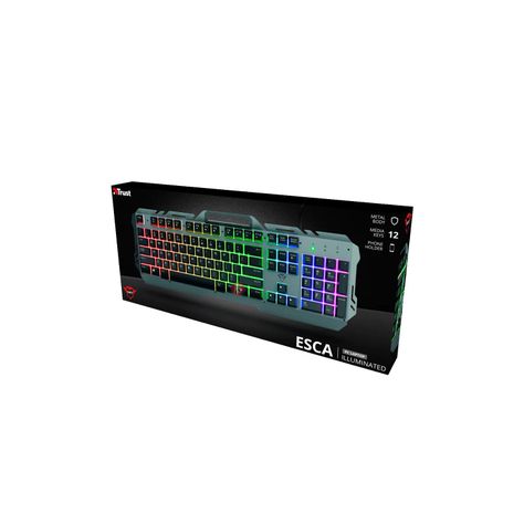 Teclado Metálico Gamer LED Arco Iris Gxt 853 Esca - PS-4