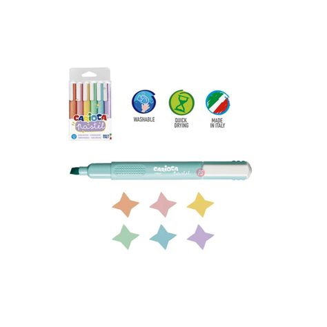 Destacadores Pastel 6 Colores Carioca - PS-1