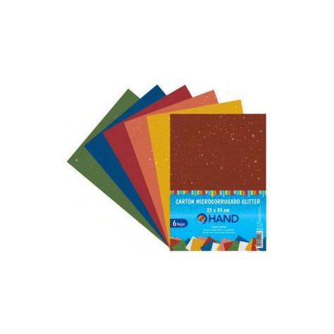 Pack 60 hojas Cartón Microcorrugado Glitter 25x35 cms Colores - PS-0
