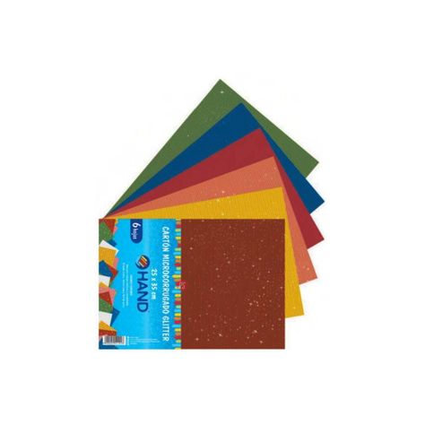 Pack 60 hojas Cartón Microcorrugado Glitter 25x35 cms Colores - PS-1