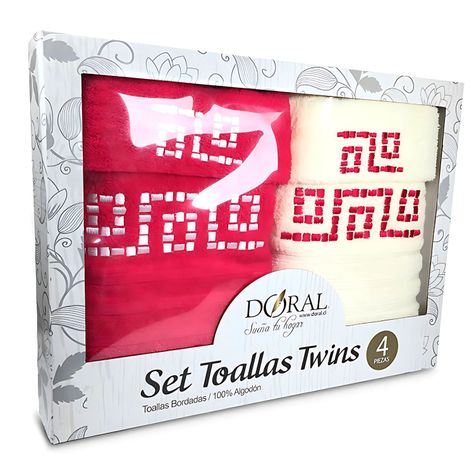Set 4 Toallas Jacquard Fucsia Bordada Doral Soft Touch - PS-0