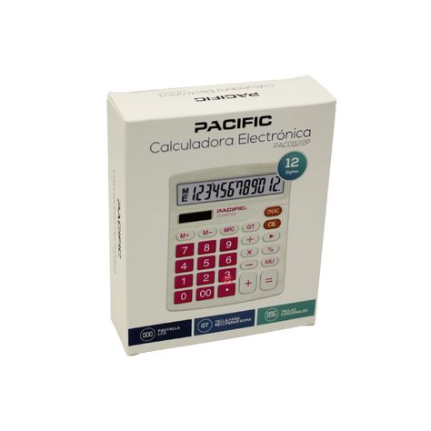 Calculadora Electrónica Pantalla Lcd De 12 Dígitos Rosa - PS-1