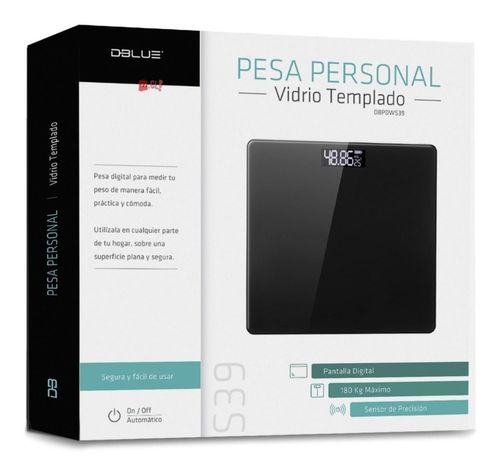 Pesa Digital Baño Vidrio Templado Capacidad 180kg Azul - Ps-2
