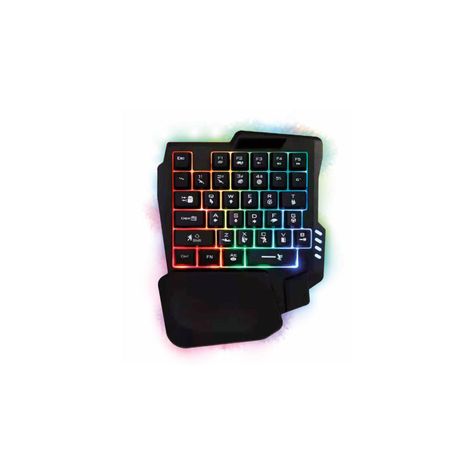 Teclado Gamer De Una Mano 35 Teclas Retroiluminado - PuntoStore-0