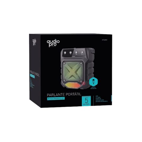 Parlante Bluetooth Con Micrófono E Iluminación Rgb Negro - Ps-1