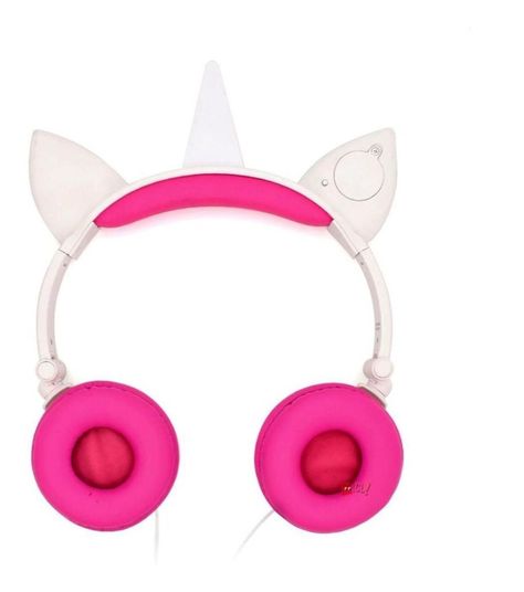 Audífonos Unicornio Niños Rainbows Sound Led Rosado - Ps-1
