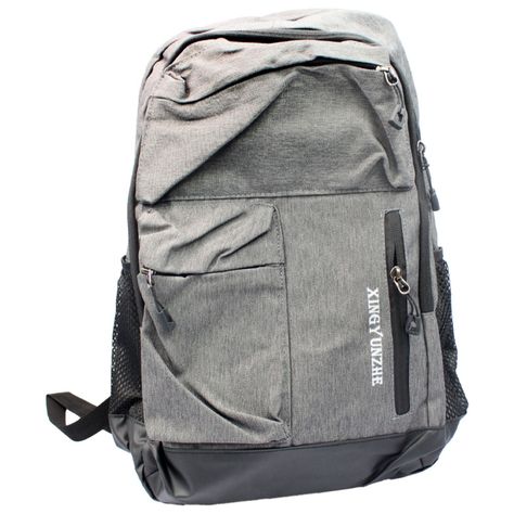 Mochila Notebook Puerto USB y Bolsillos Secretos Gris - PS-0