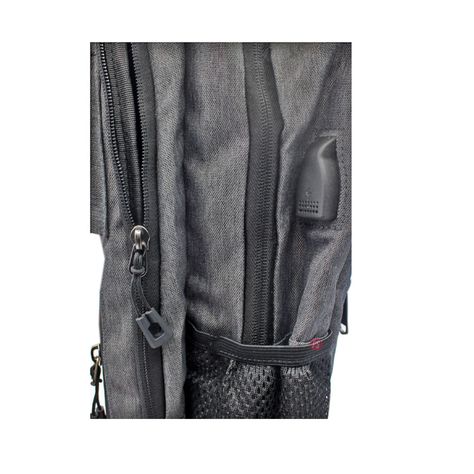 Mochila Notebook Puerto USB y Bolsillos Secretos Gris - PS-2