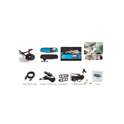 Espejo Retrovisor Grabador Cámara Delantera Y Trasera - Puntostore-2