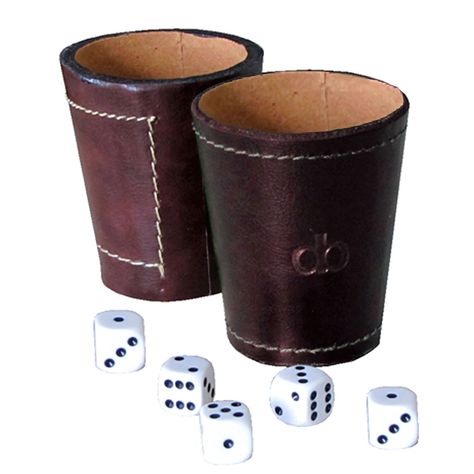 Vaso Cacho Cuero Incluye 5 Dados Dommo Burano Café - PS-0