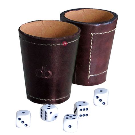 Vaso Cacho Cuero Incluye 5 Dados Dommo Burano Café - PS-1