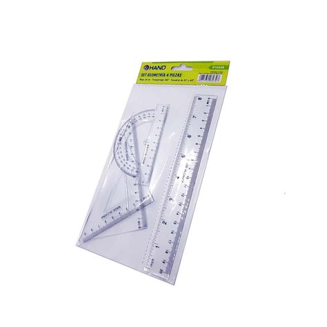 Set Geometría Regla 20cms + Transportador Y 2 Escuadras - Ps-0