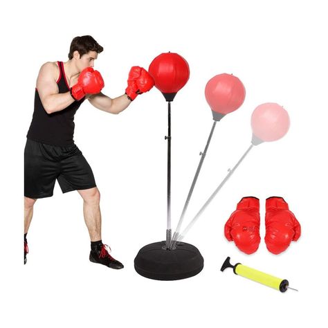 Set De Boxeo Punching Ball Con Guantes Altura Ajustable - PuntoStore-1