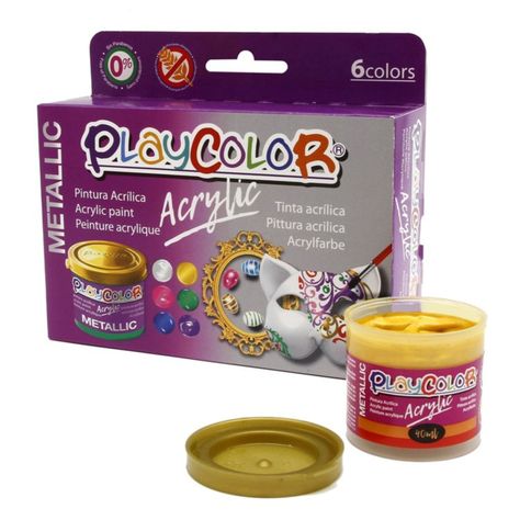 Pintura Acrílica Metálica 6 Colores Secado Rápido Instant - PS-0