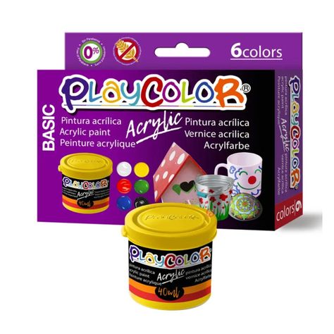Pintura Acrílica 6 Colores Secado Rápido Instant - PS-1