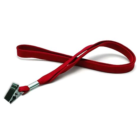 Pack 100 Cintas Porta credencial Rojo Apretador Metal - PS-0