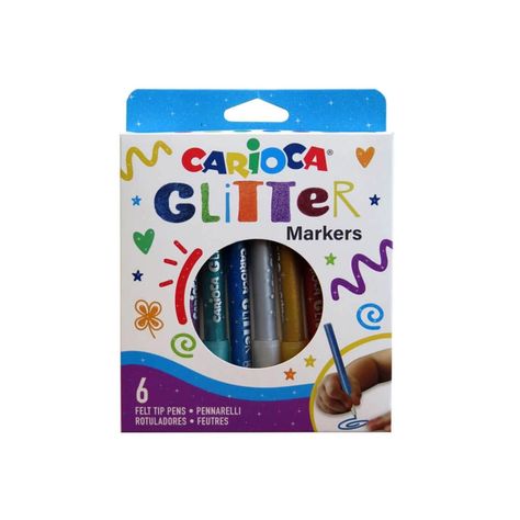 Marcador Glitter 6 Colores Tinta a Base de Agua - PS-0