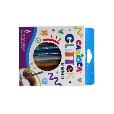 Marcador Glitter 6 Colores Tinta a Base de Agua - PS-1