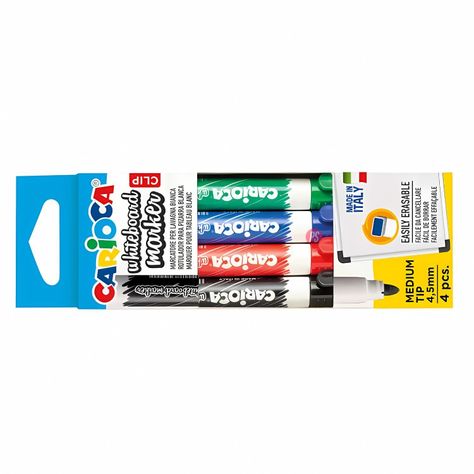 Plumones Borrables Pizarra 4 Colores Carioca - PS-1