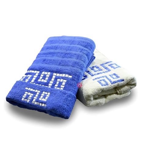Set 4 Toallas Jacquard Azul Bordada Doral Soft Touch - PS-1