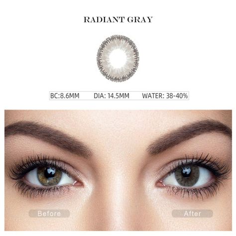 Par De Lentes De Contacto Línea Glow Color Gris Radiante-1