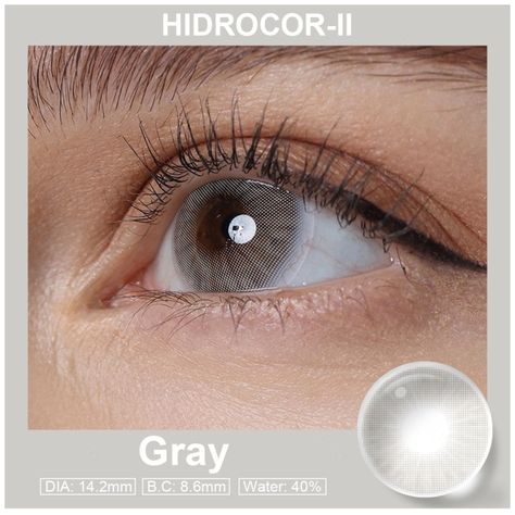 Par De Lentes De Contacto Línea Hidrocor II Color Gris-2