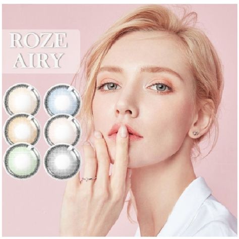 Par De Lentes De Contacto Línea Roze Airy Color Azul-3