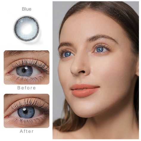 Par De Lentes De Contacto Línea Roze Airy Color Azul-1