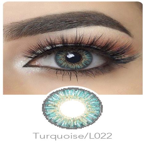 Par Lentes De Contacto Tricolor Turquesa  + Estuche-2