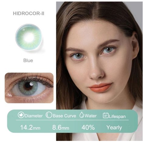 Par De Lentes De Contacto Línea Hidrocor II Color Azul-1