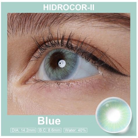 Par De Lentes De Contacto Línea Hidrocor II Color Azul-2