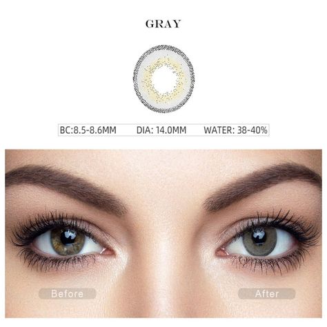 Par De Lentes De Contacto Línea Edge Color Gris-1