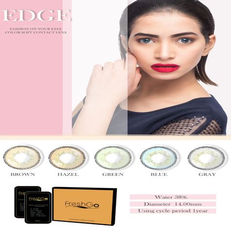 Par De Lentes De Contacto Línea Edge Color Gris-2